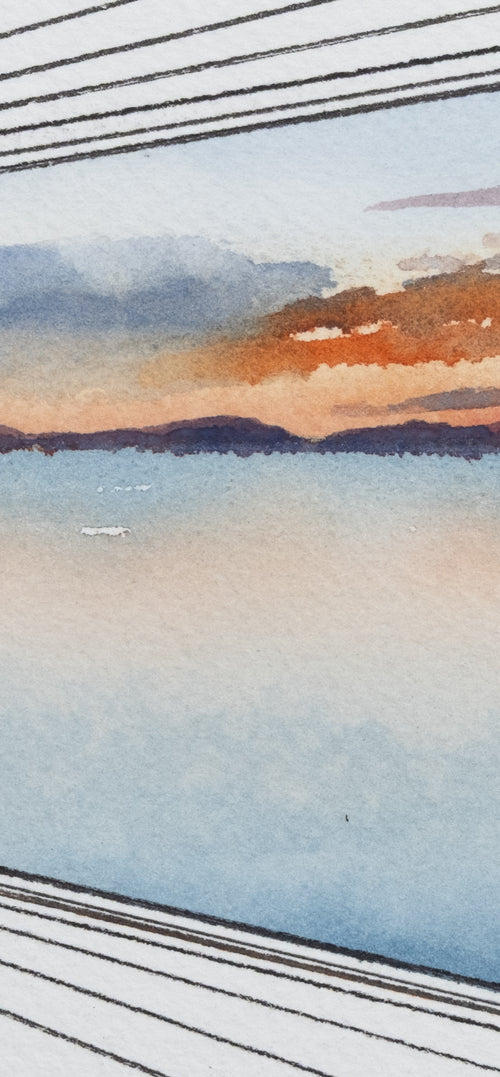 Sky Box - An Original Watercolor & Ink Pinting