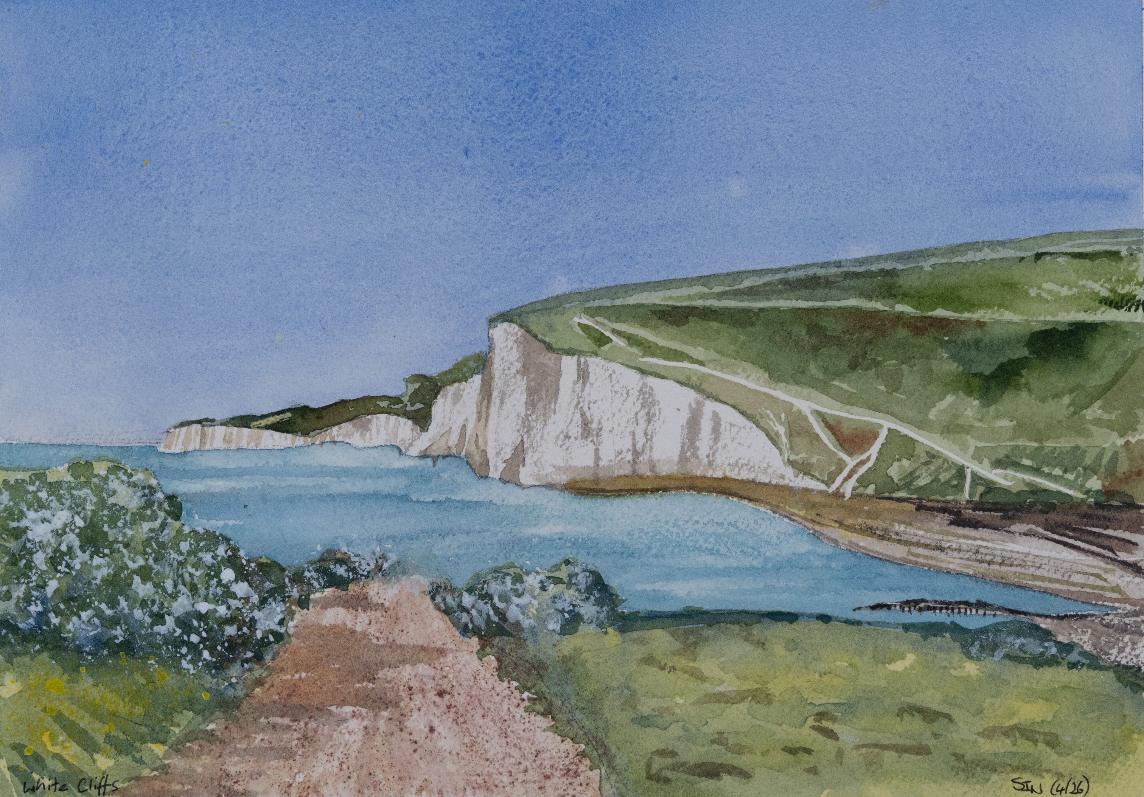 White Cliffs - An Original Watercolor Painting